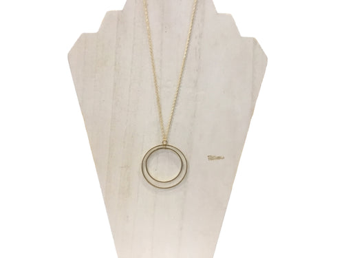 Brass Double Circle Midi Pendant