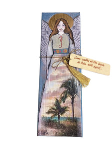 Canvas Angel with Bookmark "Time wasted at the beach..."