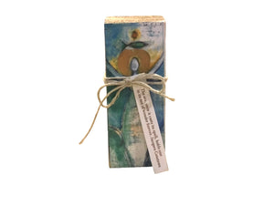 Small Wood Block Angel "The sea, once it casts its spell..."