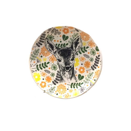 Deer & Flowers Trinket Dish