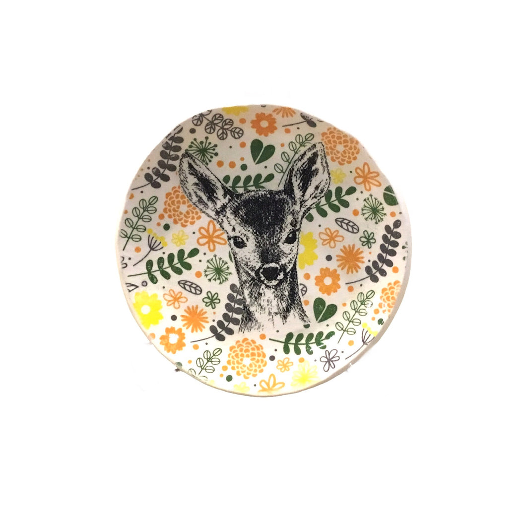Deer & Flowers Trinket Dish