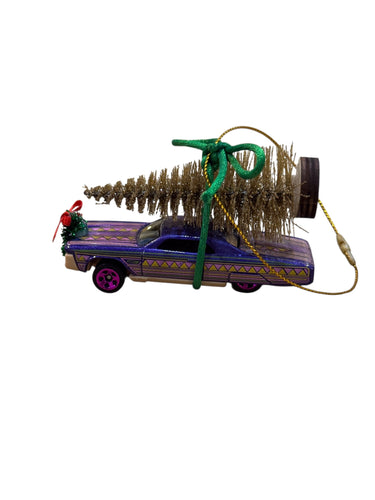 Gold Tree on Purple Lowrider Ornament