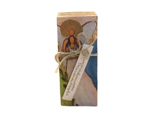 Small Wood Block Angel "Lovers Don't Finally Meet Somewhere..."