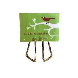 Twisted Gold Square Earrings