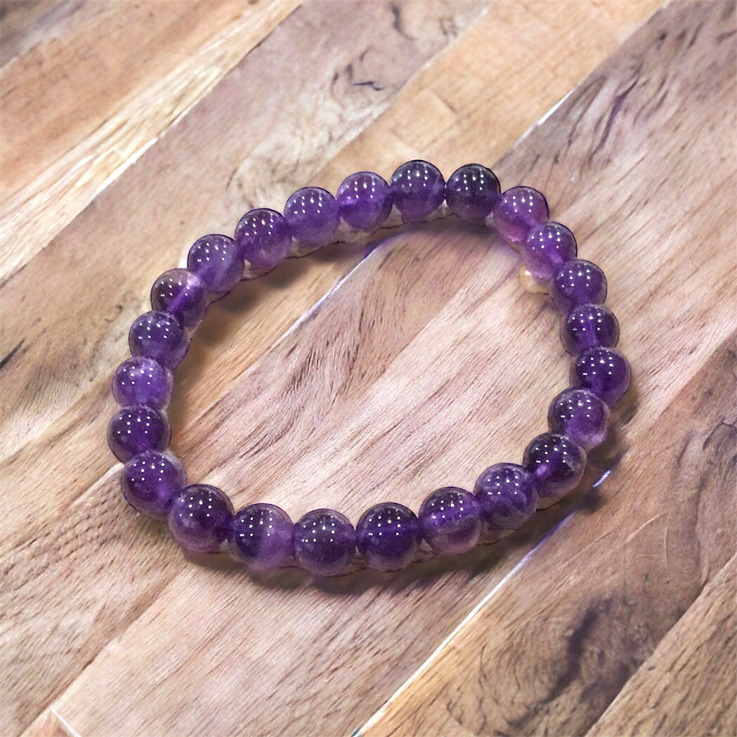 Amethyst Bracelet--8 mm