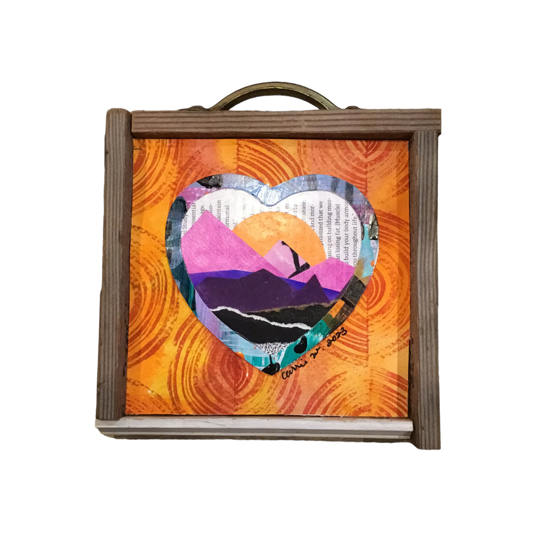 Orange Moon Wall Hanging with Handle