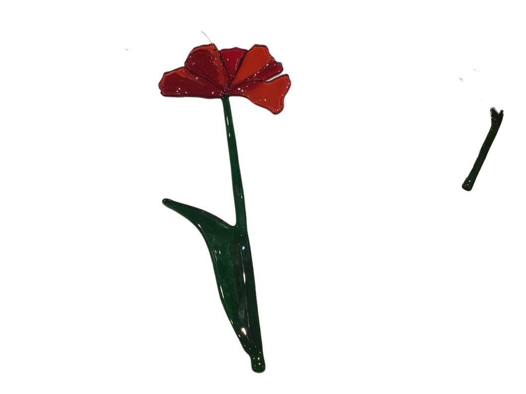 Single Stem Suncatcher-Orange/Red