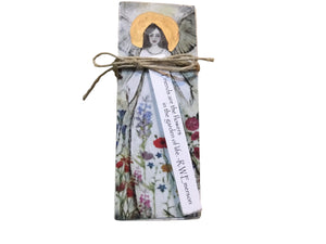 Small Wood Block Angel "Friends are the flowers in the garden of life."