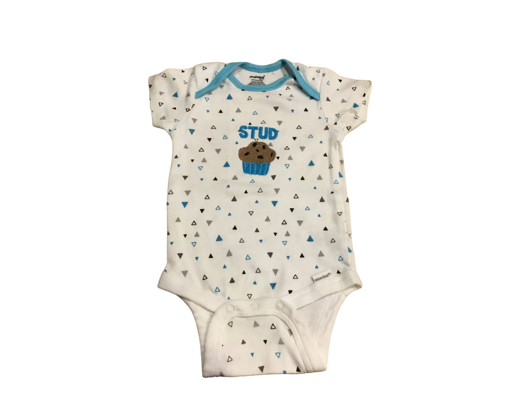 3-6M- Stud onesie