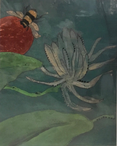 Honey bee w/ flower