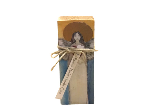 Small Wood Block Angel 