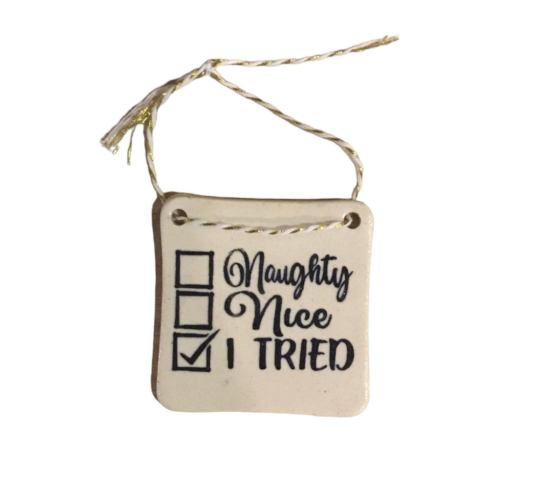 Ornament - Naughty, Nice, I Tried