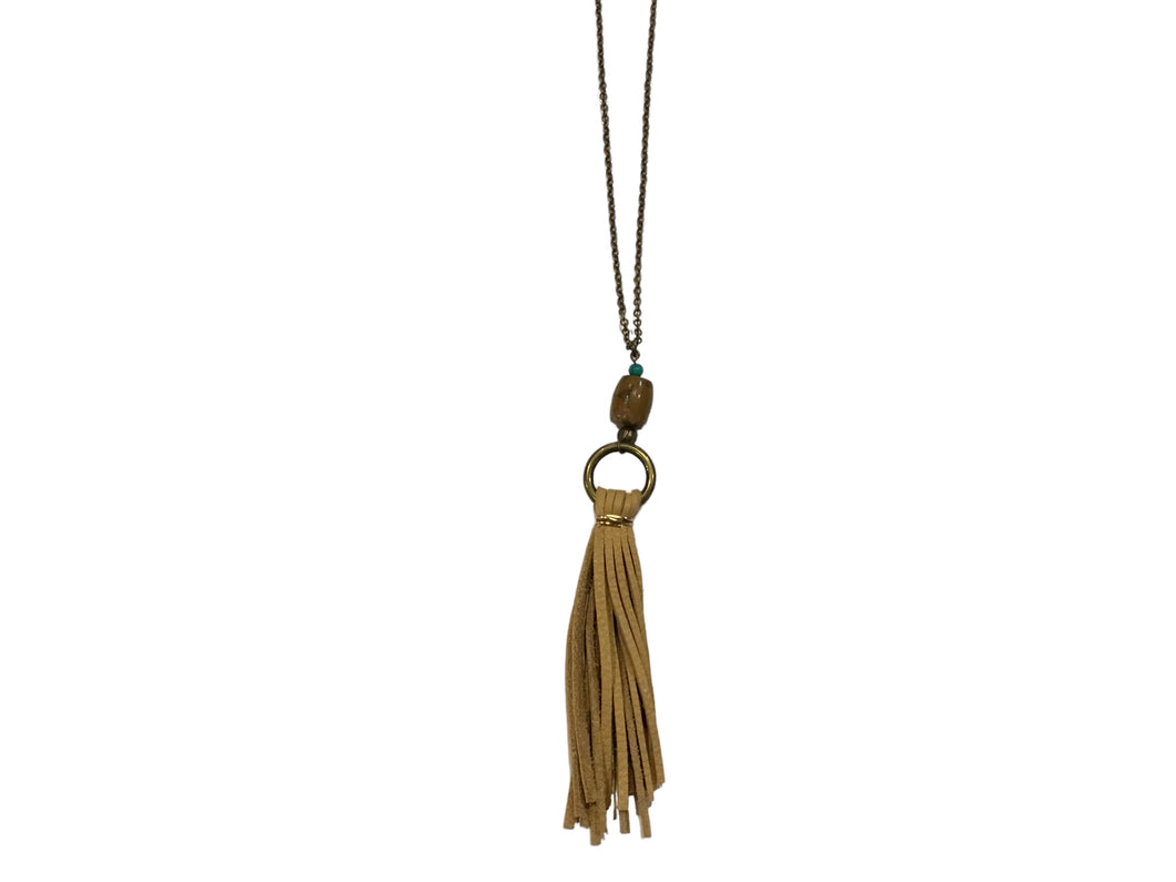 Tassel Necklace - Tan