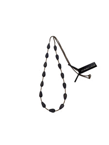 30" Matte Black Necklace--Czech Glass Beads
