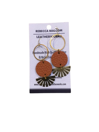 Circle Fan Earrings - Orange