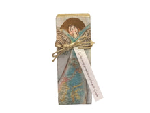 Small Wood Block Angel " Be the change.."
