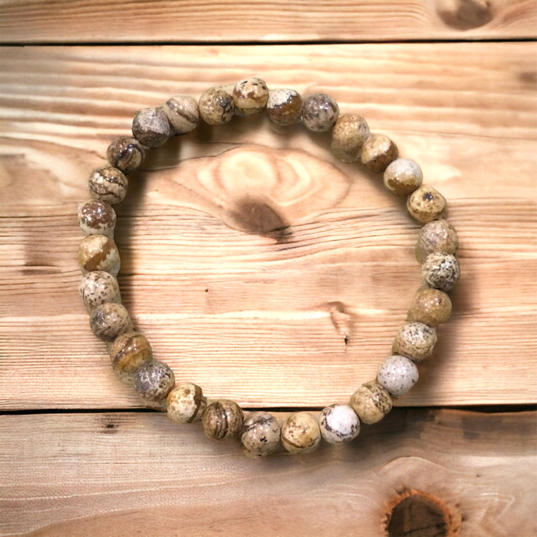 Picture Jasper Bracelet--6 mm