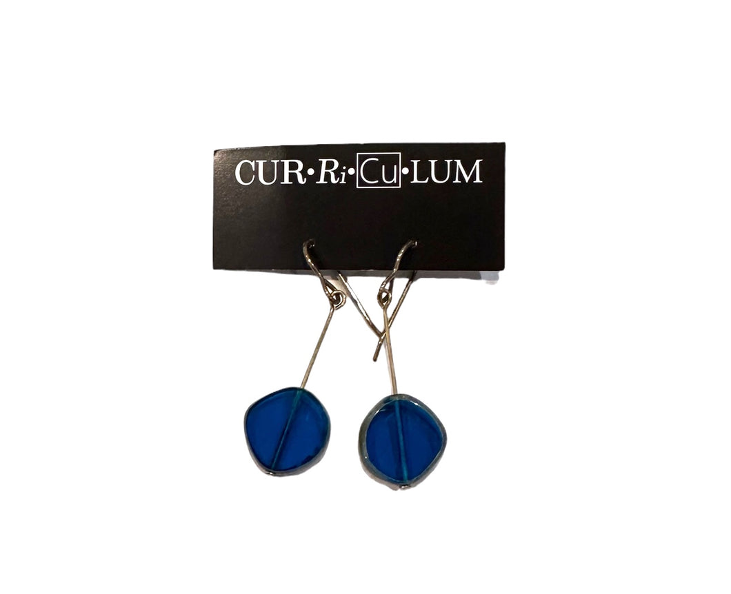 Capri Blue Drop Earrings--Czech Glass Beads