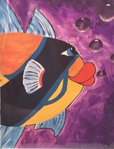 Note Card - Black/Orange yellow fish