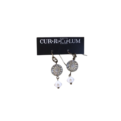 White Cube With Gold Star and Crystal Gold Star Earrings