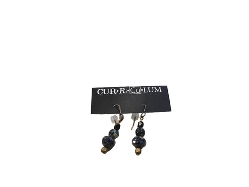 Mixed black Picasso Czech bead earrings