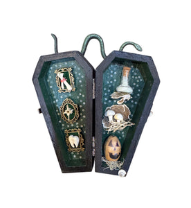Coffin Curio Shelf - Bones