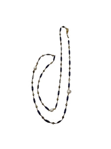 Navy Enamel Necklace