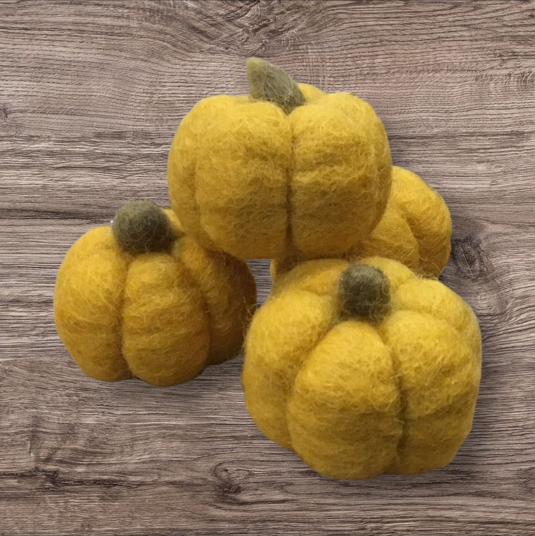 Felt Pumpkins-Mustard