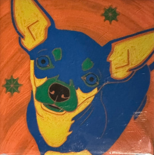Blue and Yellow Dog Coaster