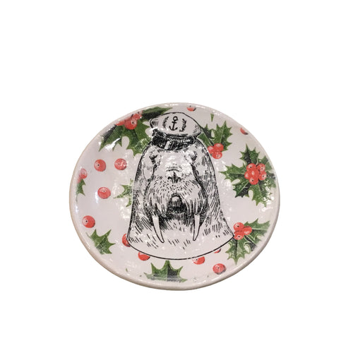 Christmas Walrus Trinket Dish