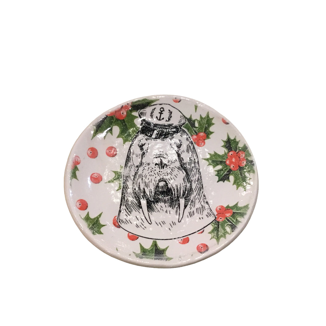 Christmas Walrus Trinket Dish