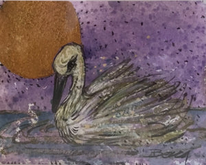Swan gold moon