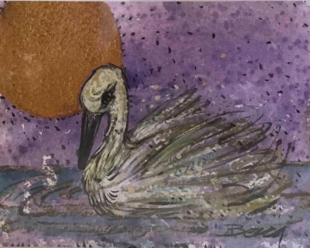 Swan gold moon