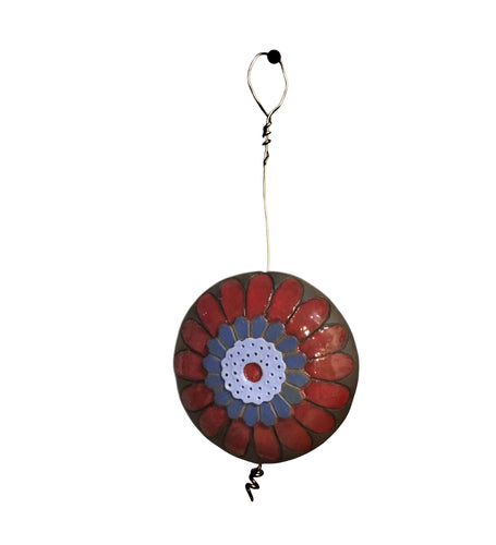 Flower Medallion - Red/Blue
