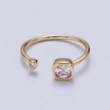 Double Mini CZ Open Adjustable Ring