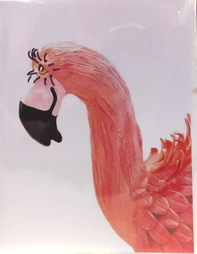 Note Card - Eyelash Flamingo