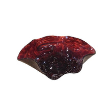 Blown Glass Wavy Bowl Small - Maroon