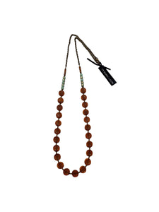 32" Orange Star Necklace--Czech Glass Beads