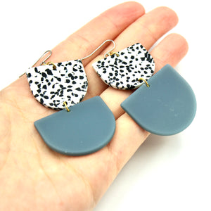 Dusty Blue & Spotted Earrings