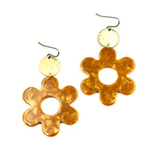 Burnt Yellow Flower Earrings