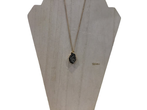 Druzy Agate Slice Pendant