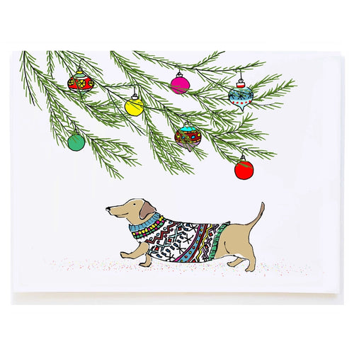 Dachsund Under Tree