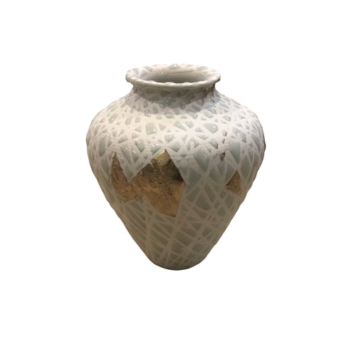Caffeinated Spider White Vase