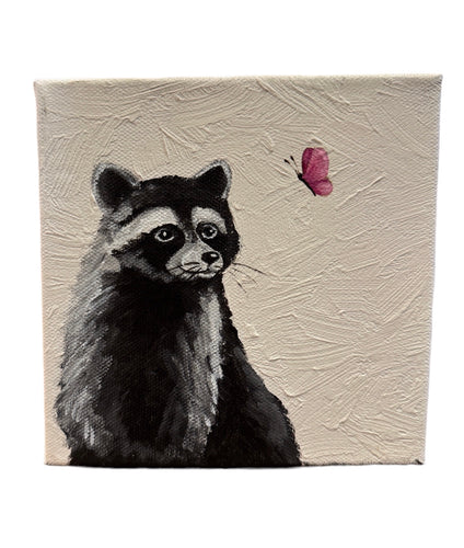 Raccoon with Butterfly