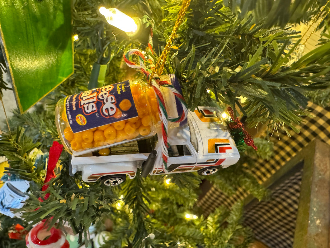 Cheese Balls on Express Truck Ornament