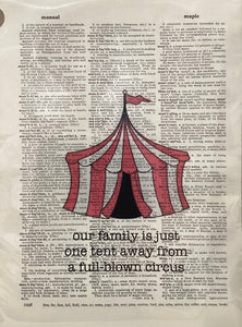 Dictionary Art Print - Our Family Is Just One