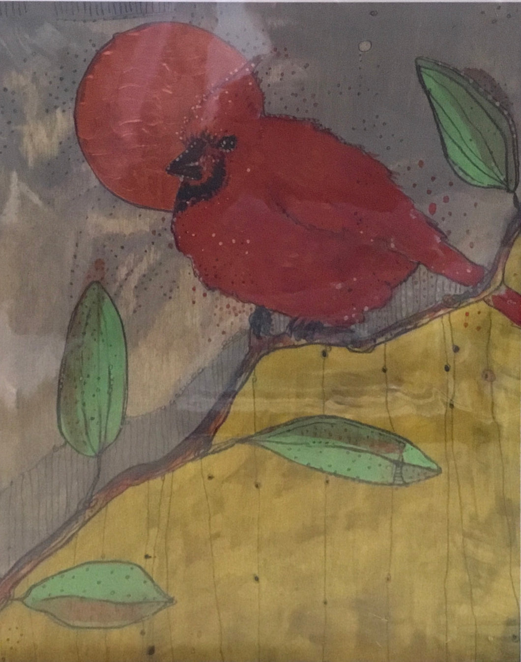 Red cardinal copper moon