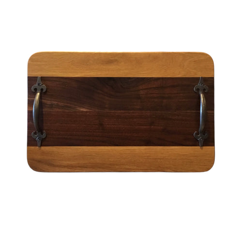 White Oak & Black Walnut Charcuterie Board ( round edge)