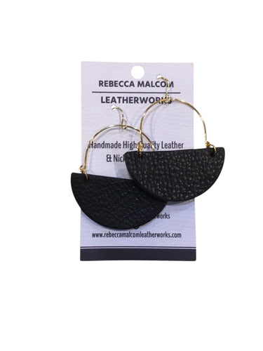 Large Halfmoon Earrings - Black