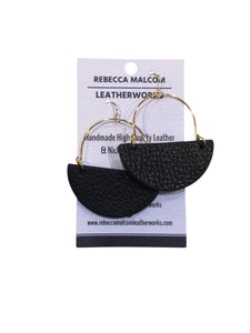 Large Halfmoon Earrings - Black